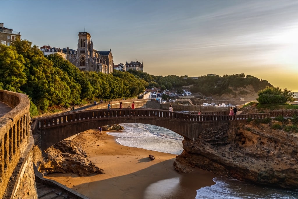 Het strand van Biarritz, Frankrijk.